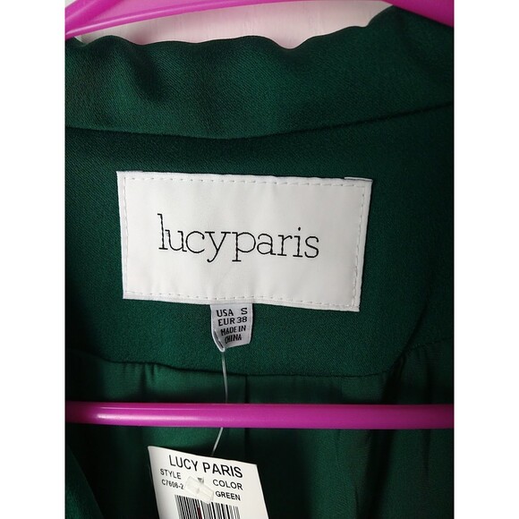 Lucy Paris Woman S Kelly Green Career Blazer Lined Long Sleeve Professional Care - Picture 4 of 10